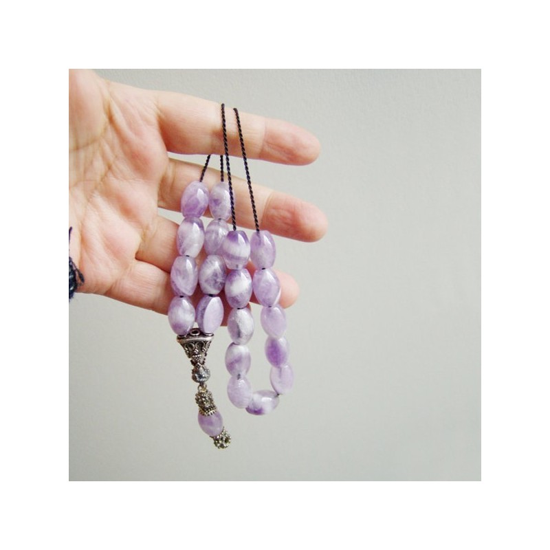 Amethyst silver worry beads set.