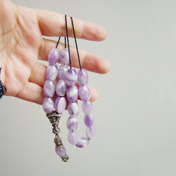 Amethyst silver worry beads set.