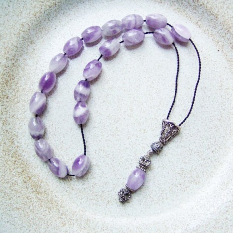Amethyst silver worry beads set.