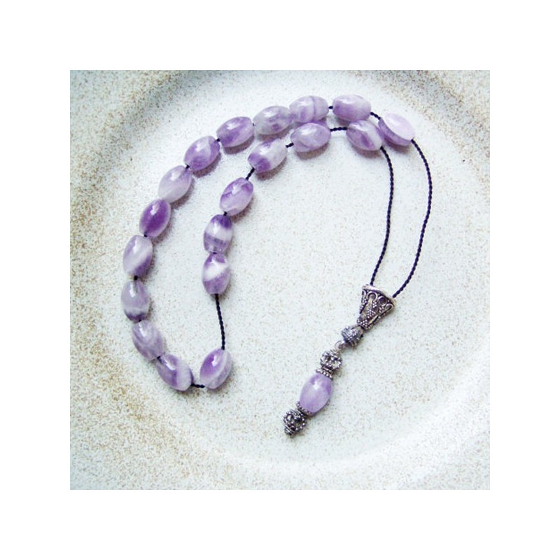 Amethyst silver worry beads set.