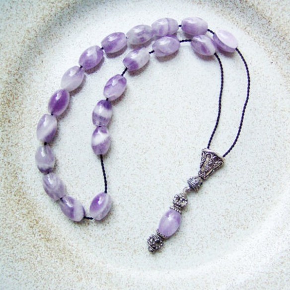 Amethyst silver worry beads set.