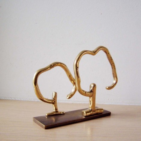 Brass trees outline metal cardholder 2