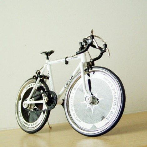 Black and white racing bicycle miniature. 2