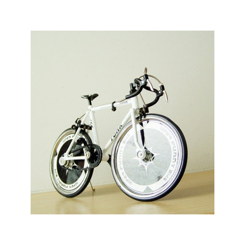 Black and white racing bicycle miniature.