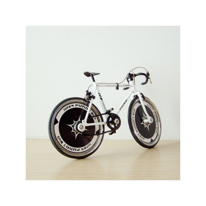 Black and white racing bicycle miniature.
